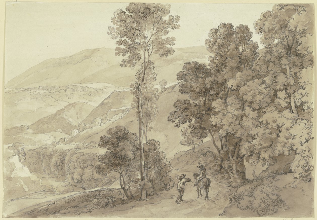 Landschap bij Subiaco door Johann Georg von Dillis
