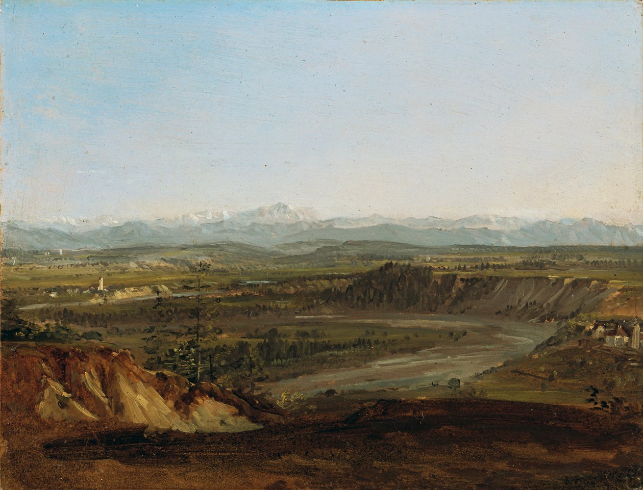 Het Lechdal met uitzicht op de Zugspitze door Johann Georg von Dillis