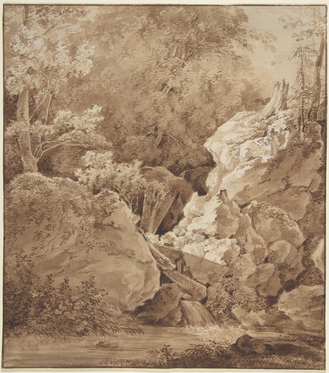 Boslandschap met bergbeekje door Johann Georg von Dillis