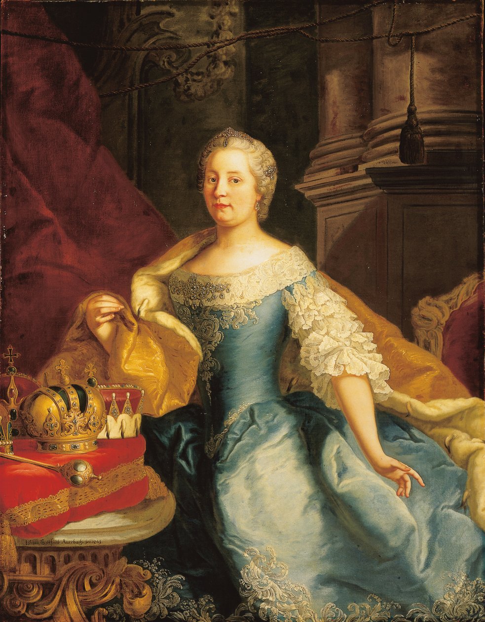 Portret van keizerin Maria Theresia, 1749 door Johann Gottfried Auerbach