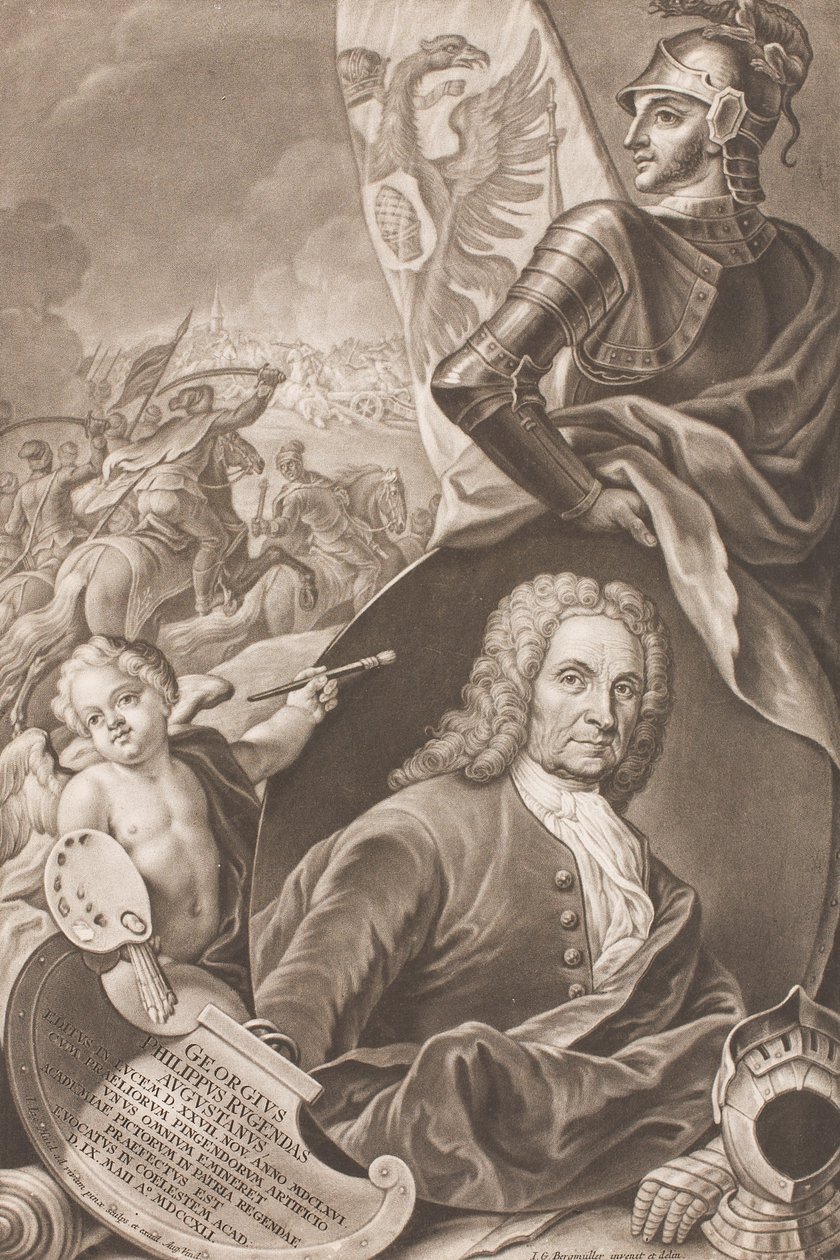 Portret van Georg Philipp Rugendas 1666-1742, ca. 1745 door Johann Gottfried Haid