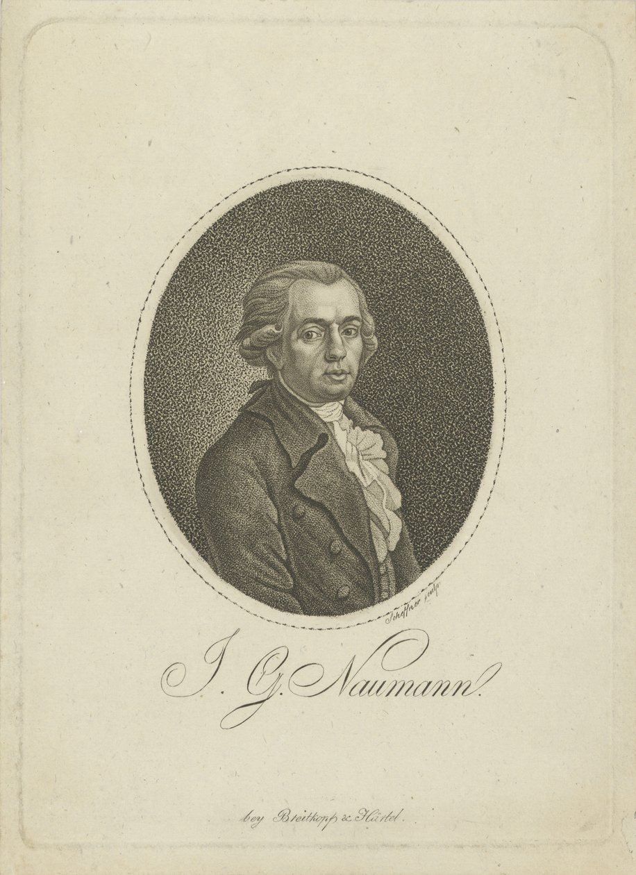Portret van de componist Johann Gottlieb Naumann door Johann Gottfried Scheffner