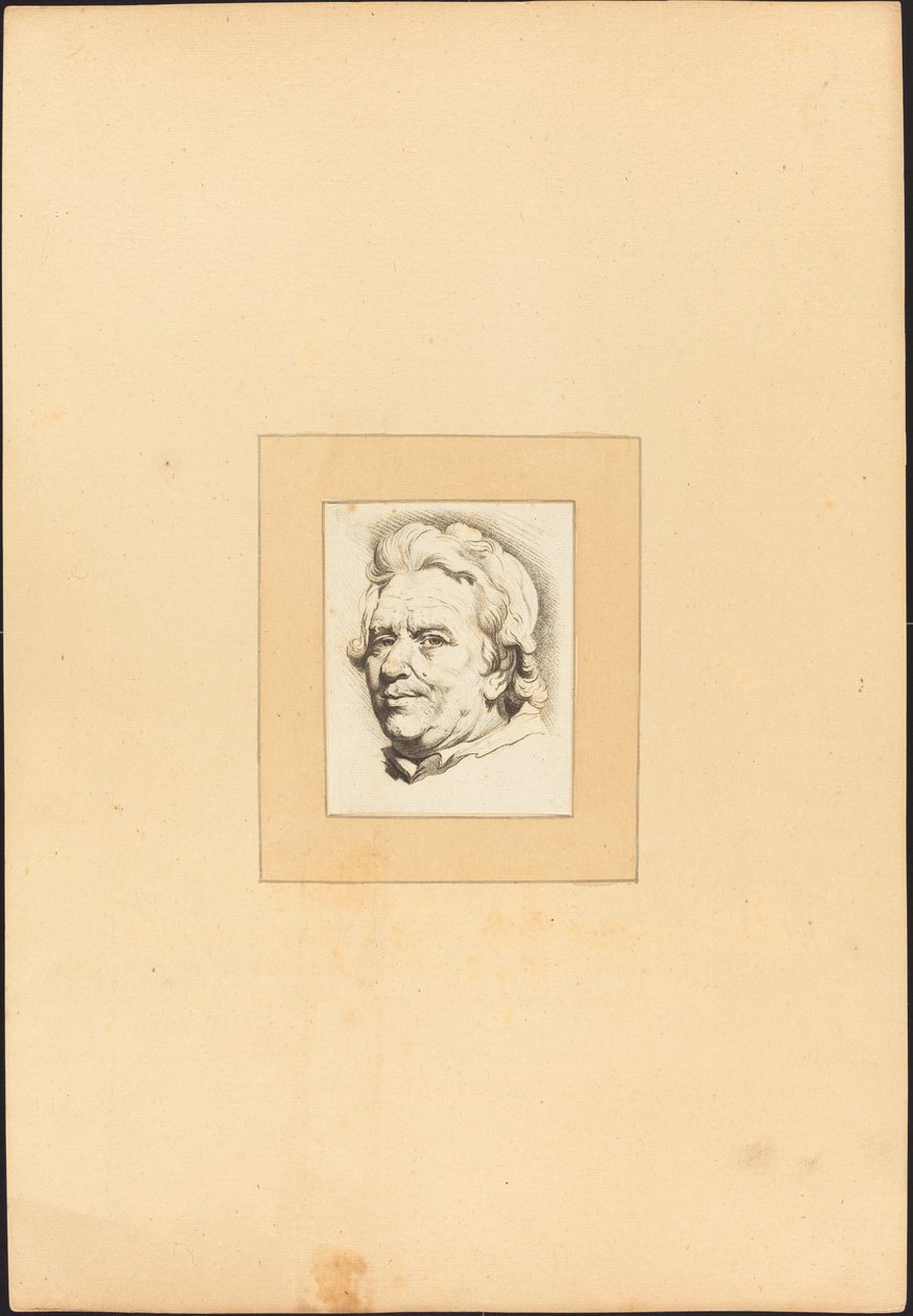 Hoofd van een man door Johann Gottlieb Prestel after Anton Joseph Prenner