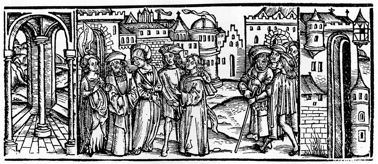 Een folio uit Boethius, Troost van Filosofie, 1910 door Johann Gruninger