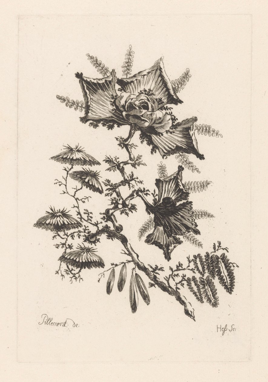 Bloemen in vliegervorm door Johann Heinrich  Hess