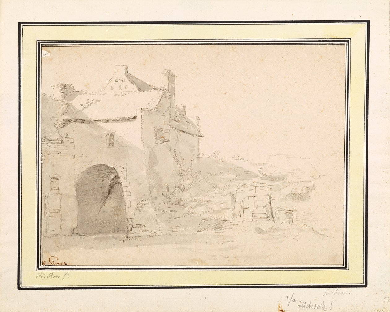 Architectonische studie door Johann Heinrich Roos