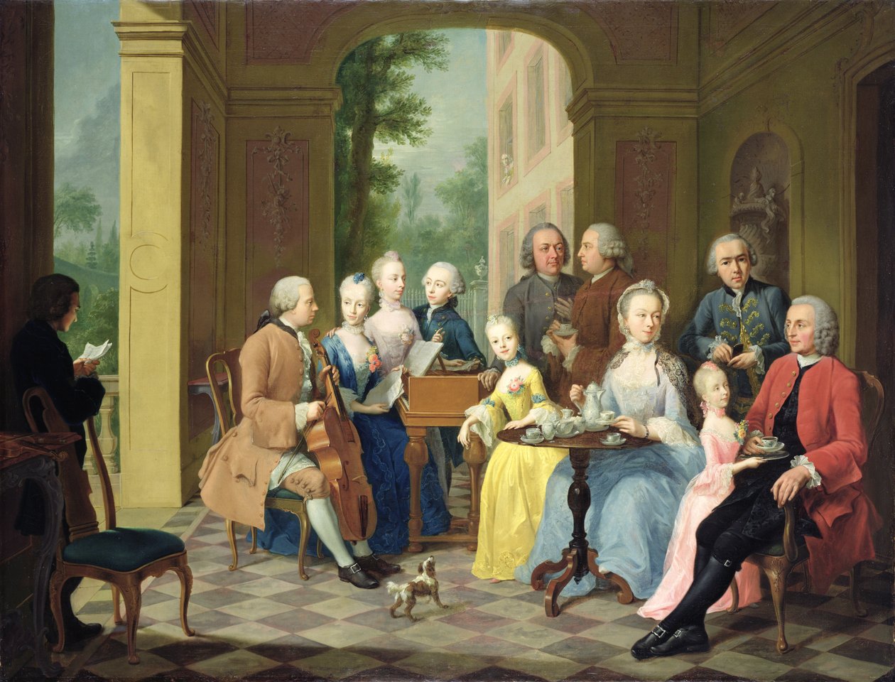 Portret van de familie Timmermann, 1758 door Johann Heinrich Tischbein
