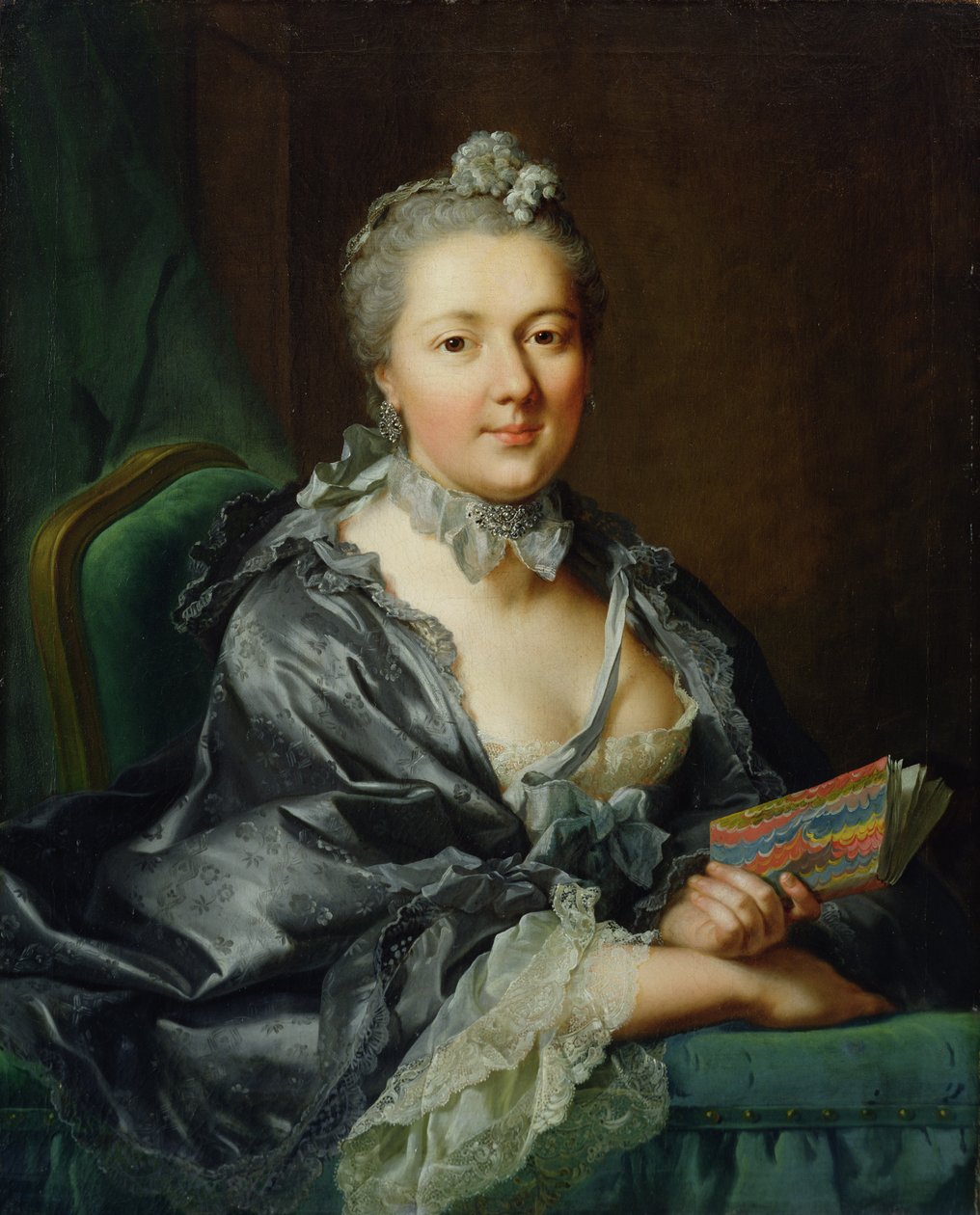 De Tweede Vrouw van de Kunstenaar, Julie Marianne Pernette, geboren Robert, 1762 door Johann Heinrich Tischbein