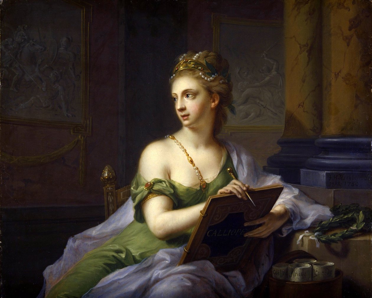 De negen muzen - Calliope (Epische poëzie) door Johann Heinrich Tischbein
