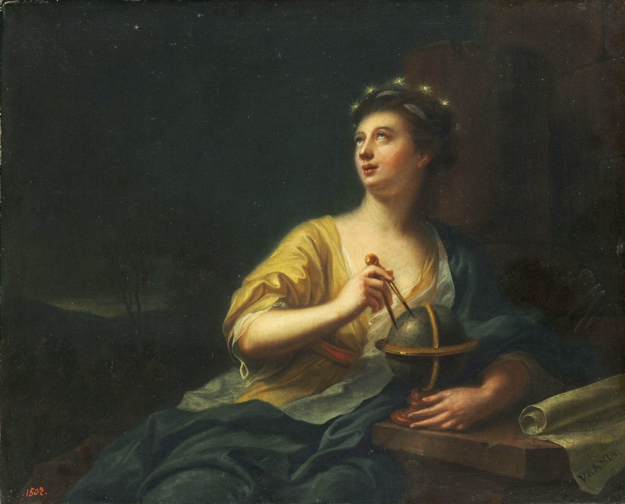 De Negen Muzen - Urania (Astronomie) door Johann Heinrich Tischbein