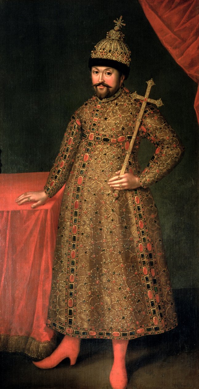 Portret van Tsaar Michael III Fyodorovich (1596-1645), 1728 door Johann Heinrich Wedekind