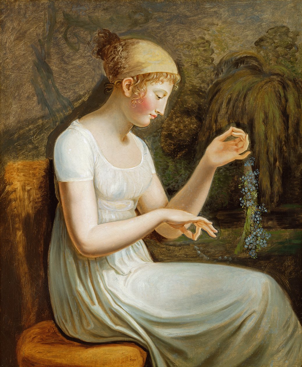 Meisje met bloemen door Johann Heinrich Wilhelm Tischbein