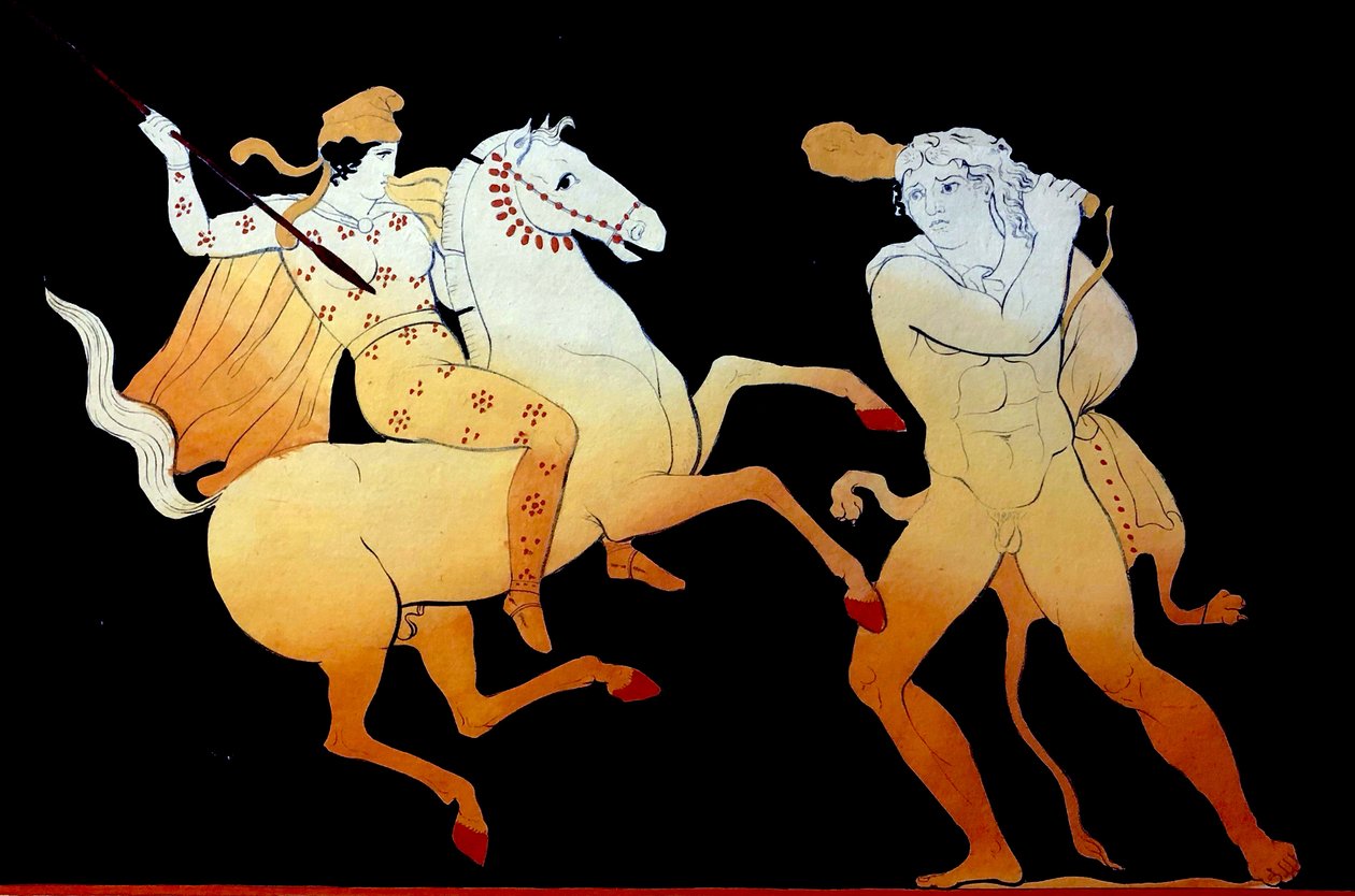 De negende arbeid van Hercules. Ca. 1796. door Johann Heinrich Wilhelm Tischbein