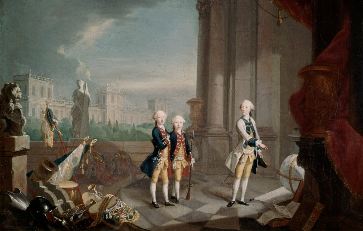 De zonen van Frederik II van Hessen-Kassel Landgraaf, 1770-1829 door Johann Heinrich Wilhelm Tischbein