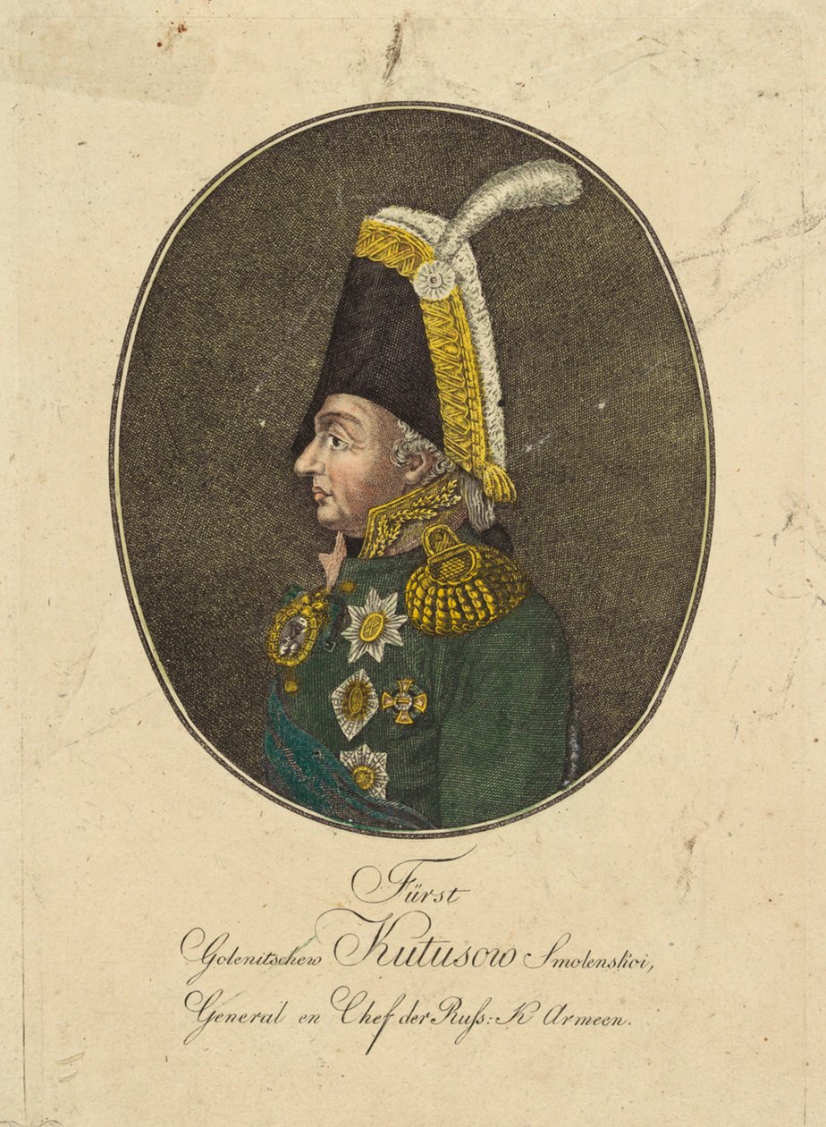 Portret van veldmaarschalk prins Mikhail Koetoezov 1745-1813, ca. 1790 door Johann Hieronymus Loeschenkohl