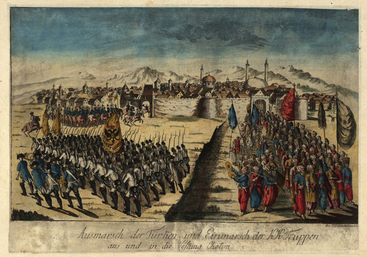 Overgave van het fort Khotyn op 29 september 1788, 1788 door Johann Hieronymus Loeschenkohl