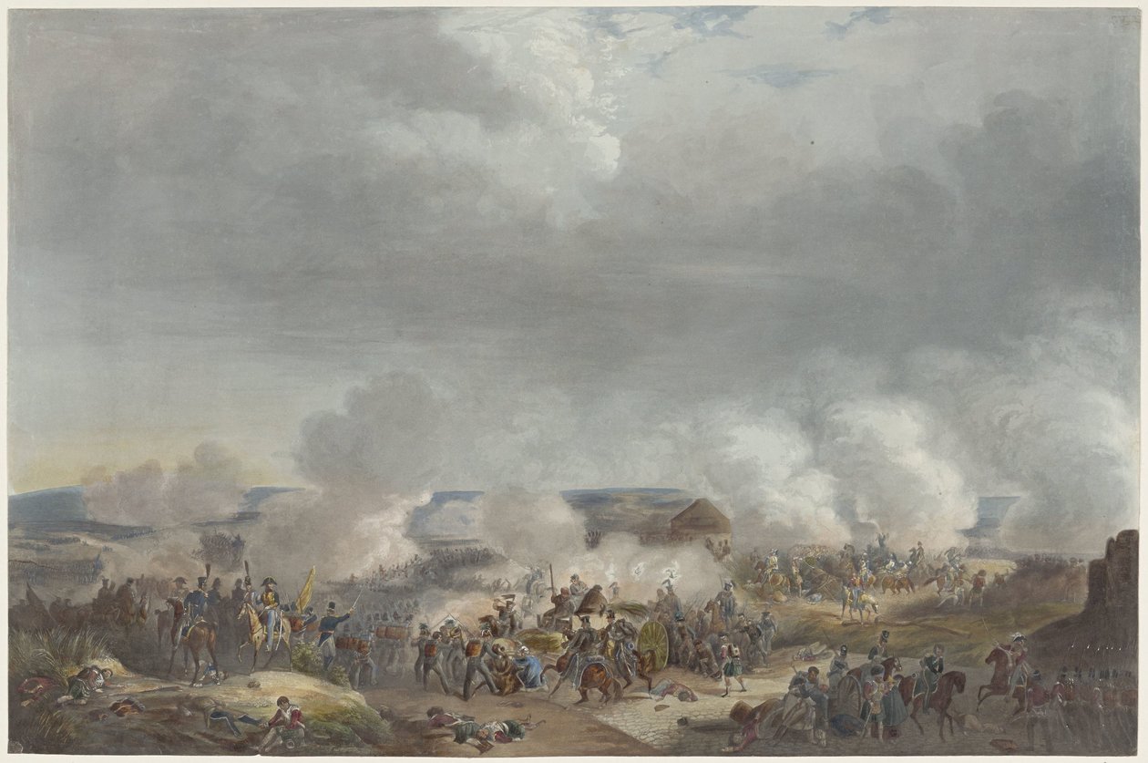 Prins van Oranje in de slag bij Quatre-Bras, 1815 door Johann Hürlimann