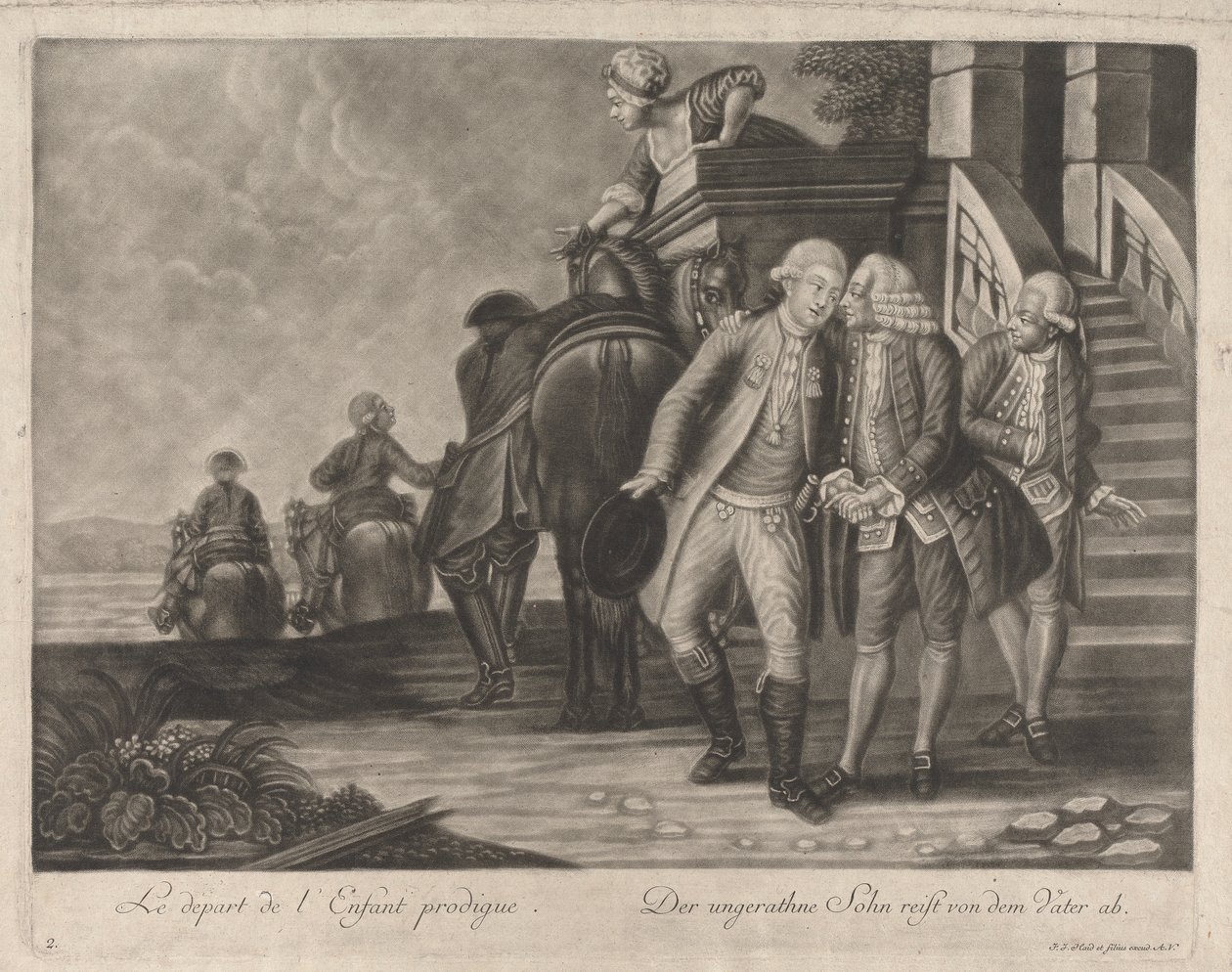 Het vertrek van de Verloren Zoon door Johann Jacobus Haid