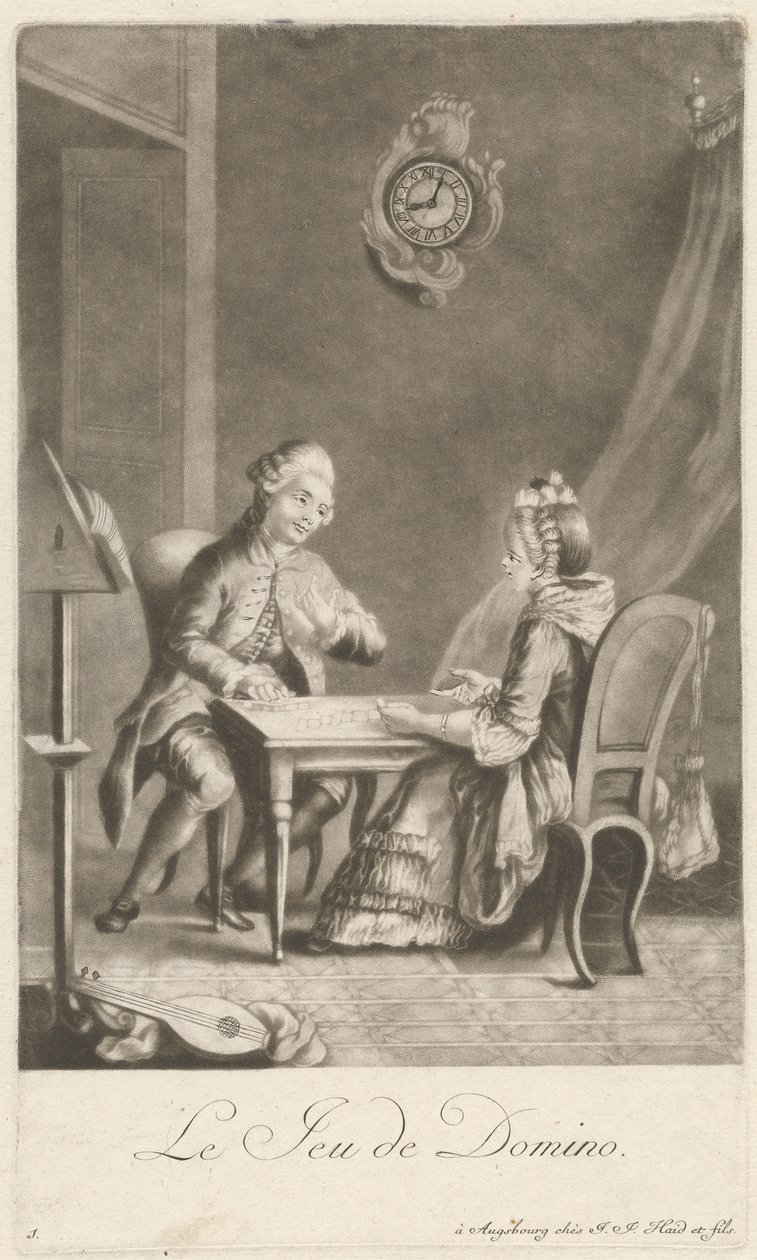 Het dominospel door Johann Jacobus Haid
