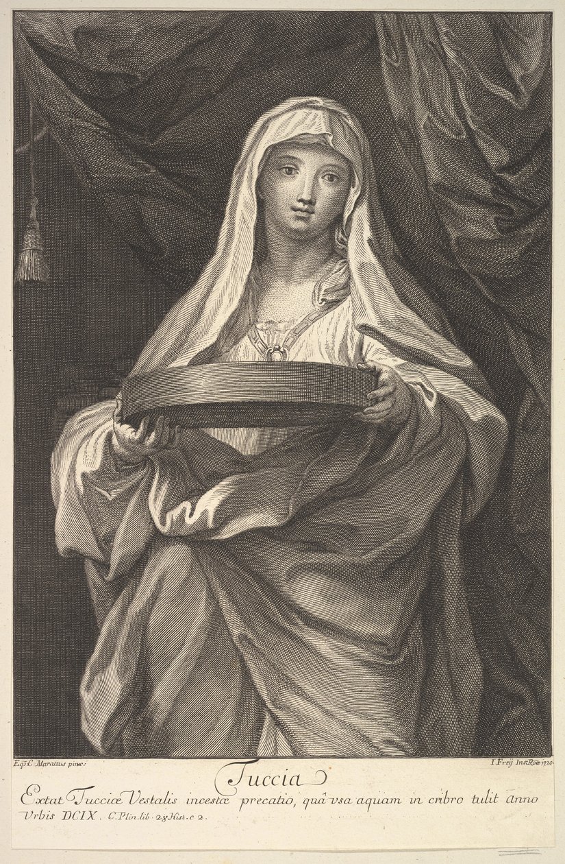Tuccia, 1720 door Johann Jakob Frey the Elder
