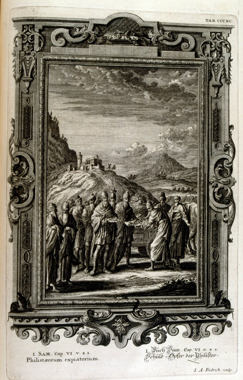 Offers gebracht aan de Filistijnen door Johann Jakob Scheuchzer
