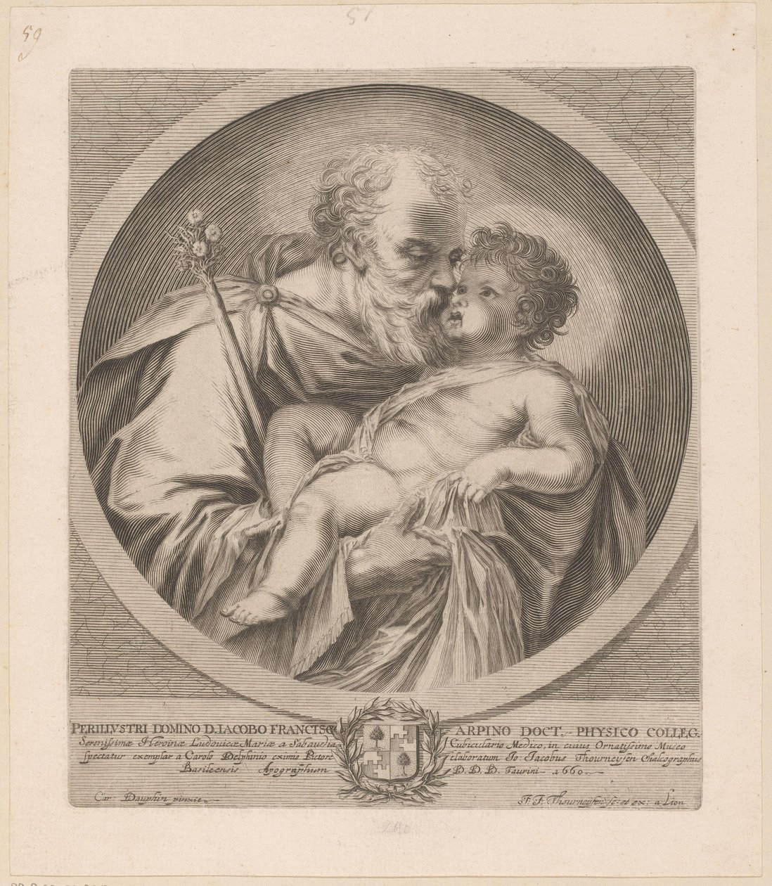 Heilige Jozef met het Christuskind door Johann Jakob Thurneysen (I)