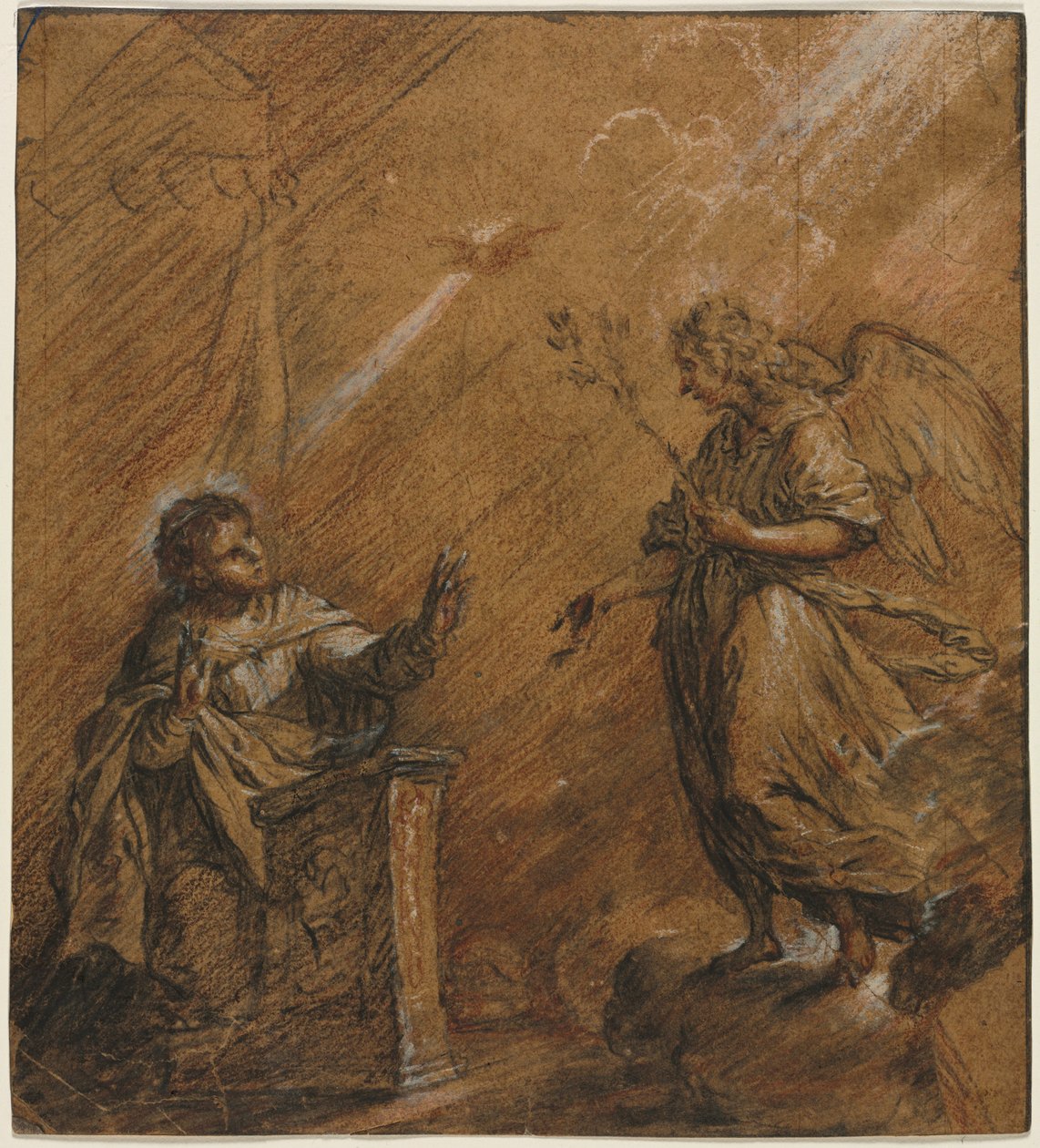 De annunciatie door Johann Jakob von Sandrart