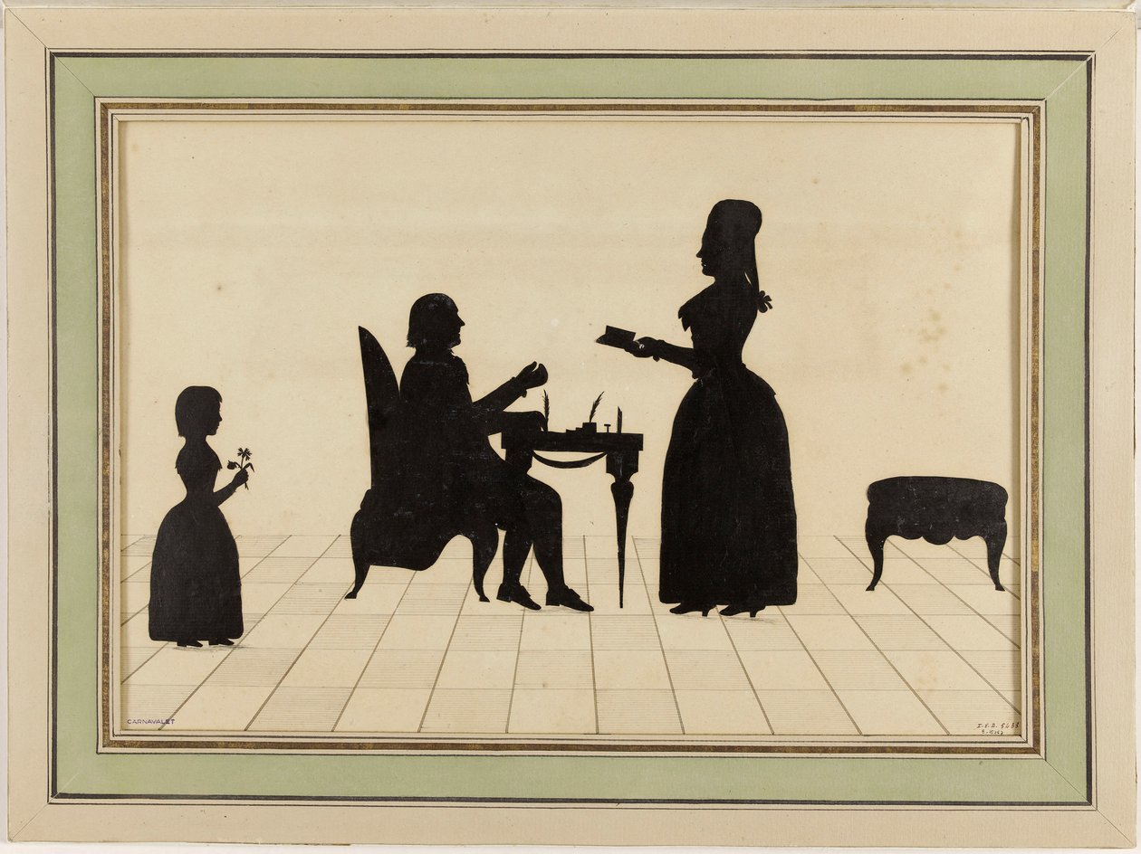 Mr en Mrs Roland en hun dochter Eudora door Johann Kaspar Lavater