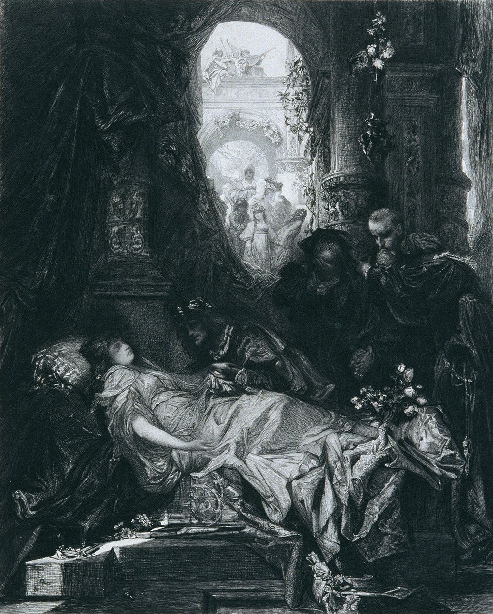 De schijndode Julia Capulet door Johann Klaus