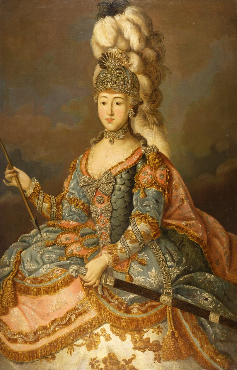 Portret van gravin Anna Petrovna Sheremetyeva 1744-1768, 1769 door Johann Ligotsky