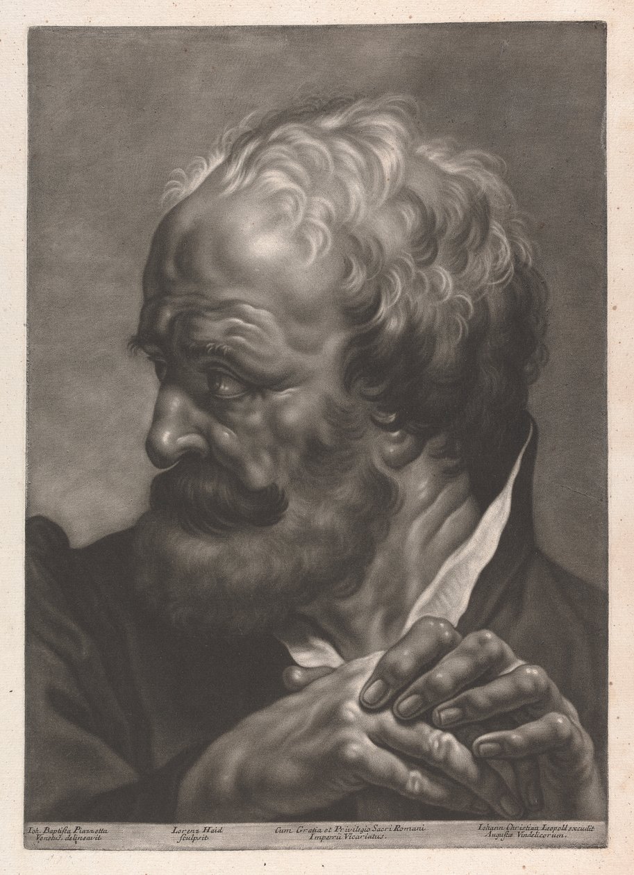 Portret van een man door Johann Lorenz Haid