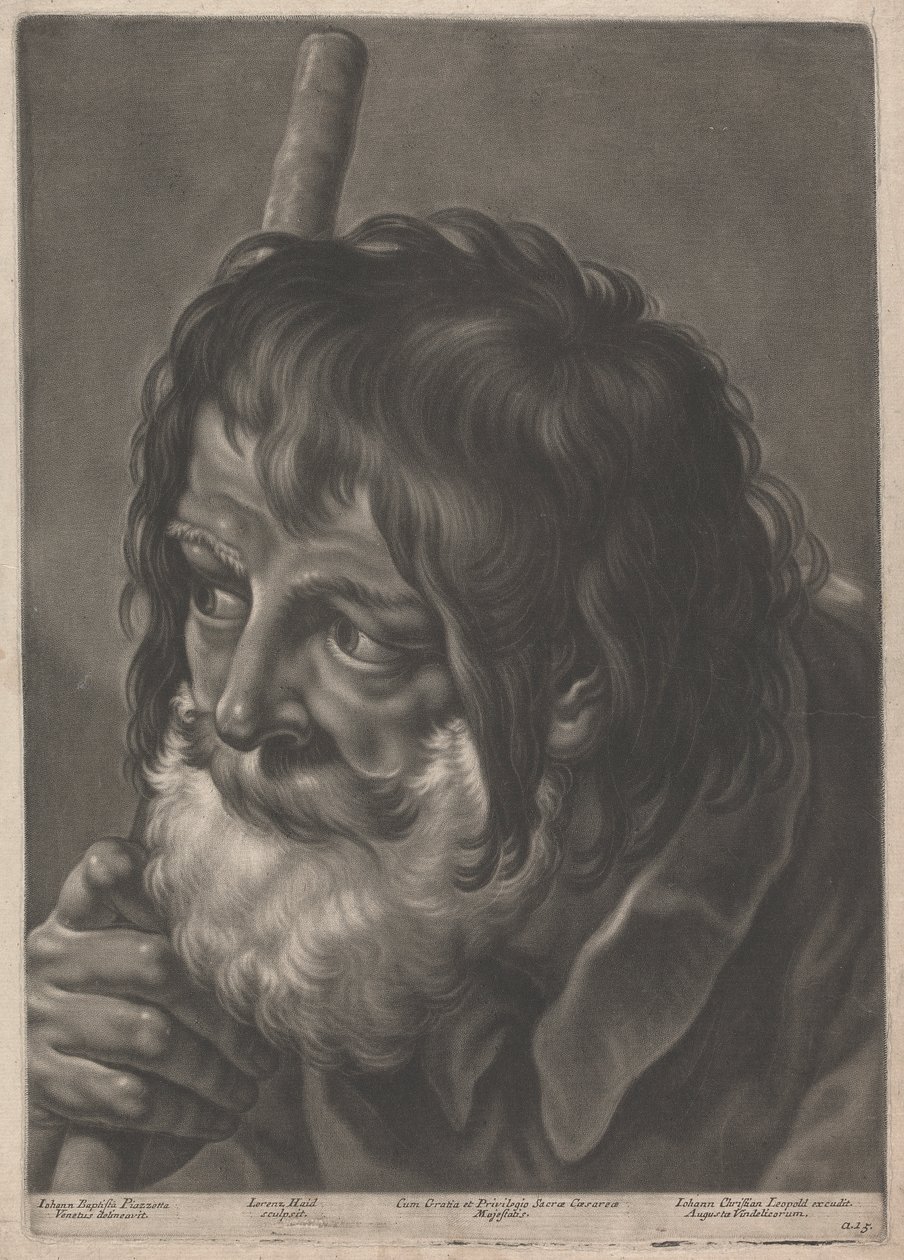 Portret van een Man met een Staf door Johann Lorenz Haid