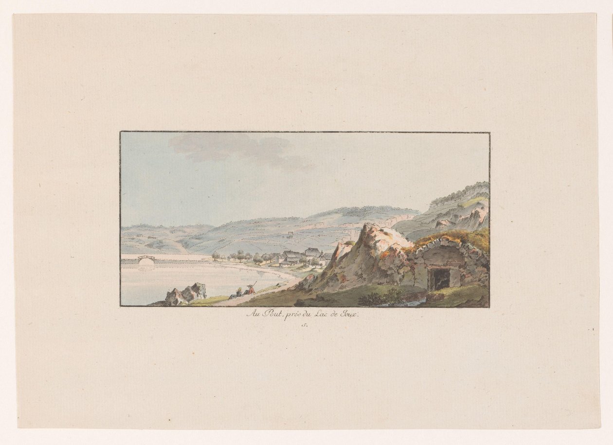 Gezicht op Pout bij het Lac de Joux door Johann Ludwig Aberli