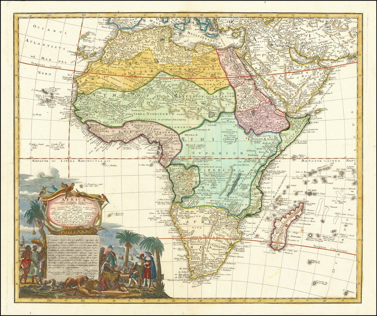 Kaart van Afrika uit 1737 door Johann Matthias Hase door Johann Matthias Hase