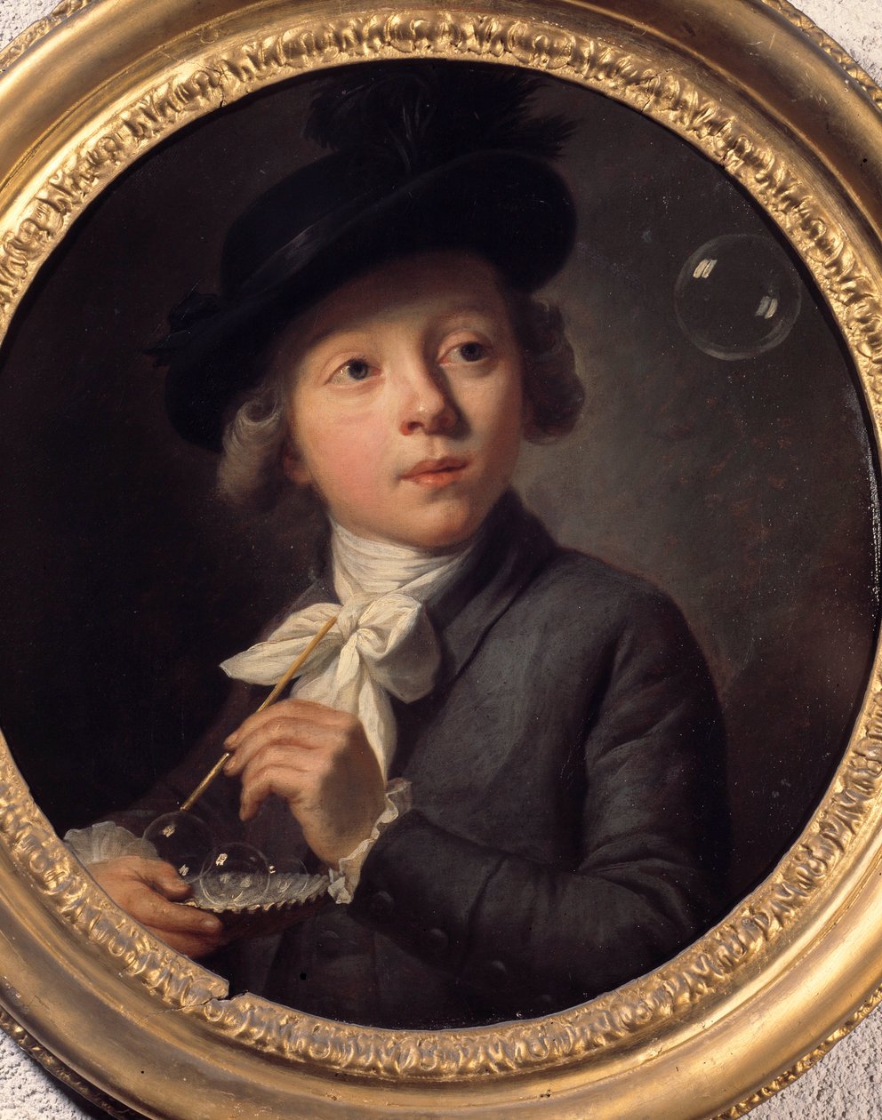 Zeepbellen of een portret van J. A. Laurens. Schilderij door Melchior Wyrsch (1732-1798). 1784. Museum voor Schone Kunsten in Besançon door Johann Melchior Joseph Wyrsch or Wursch
