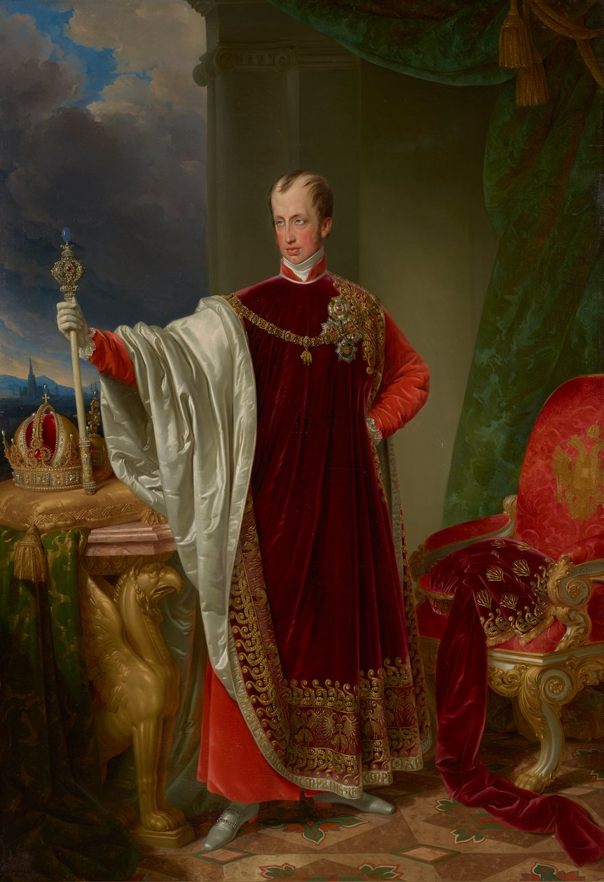 Keizer Ferdinand in het gewaad van de Orde van het Gulden Vlies door Johann Nepomuk Ender