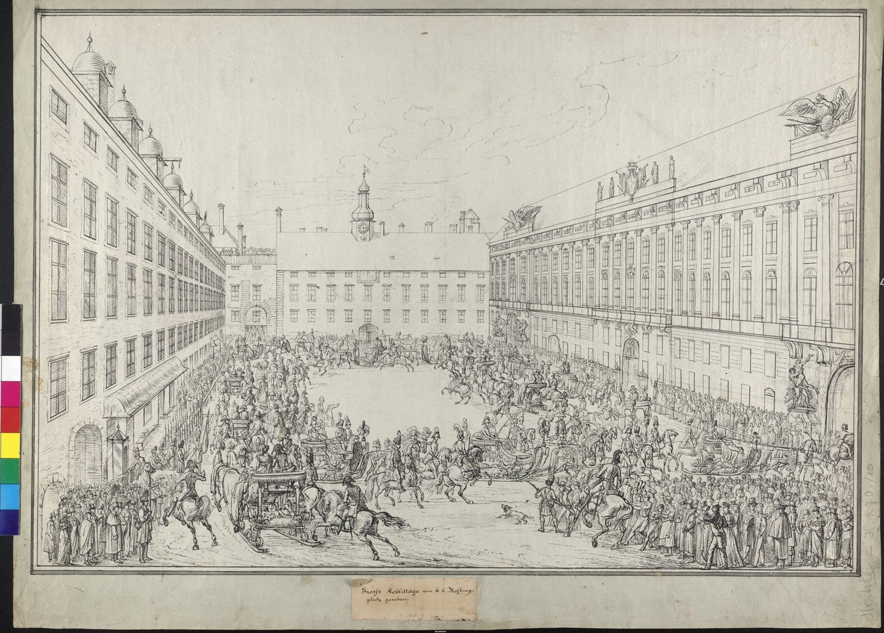 Hof slee rit tijdens de Weense conventie door Johann Nepomuk Hoechle