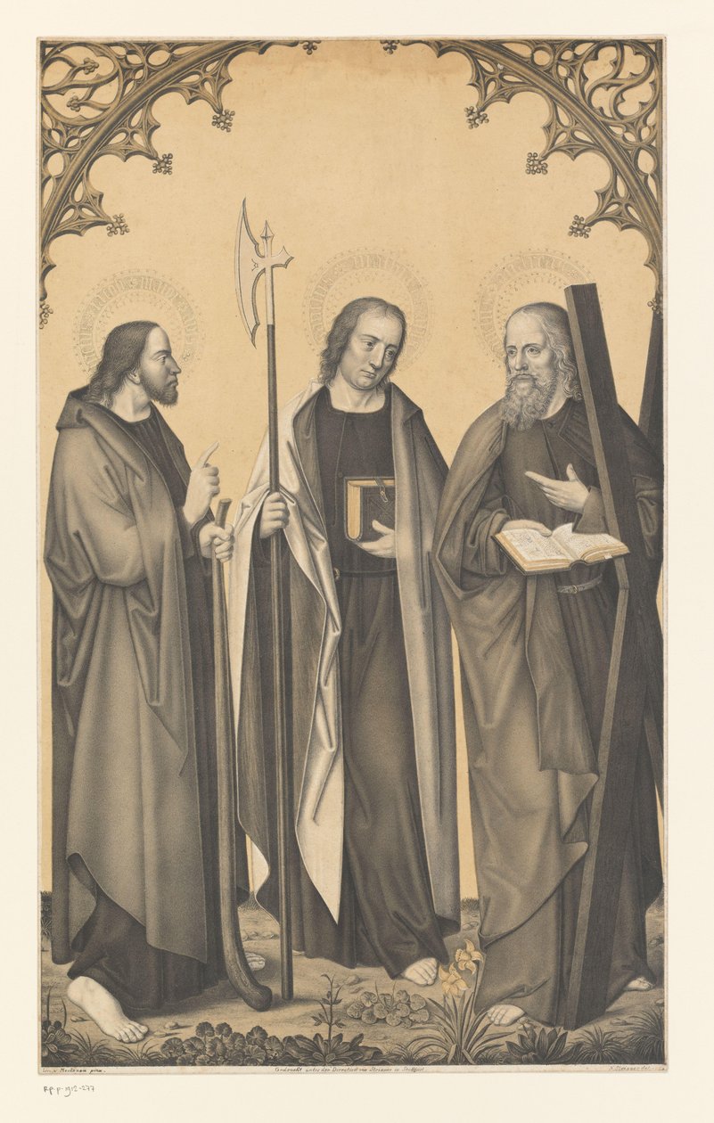 Heilige Jacobus de jongere, Mattheus en Andreas door Johann Nepomuk Strixner