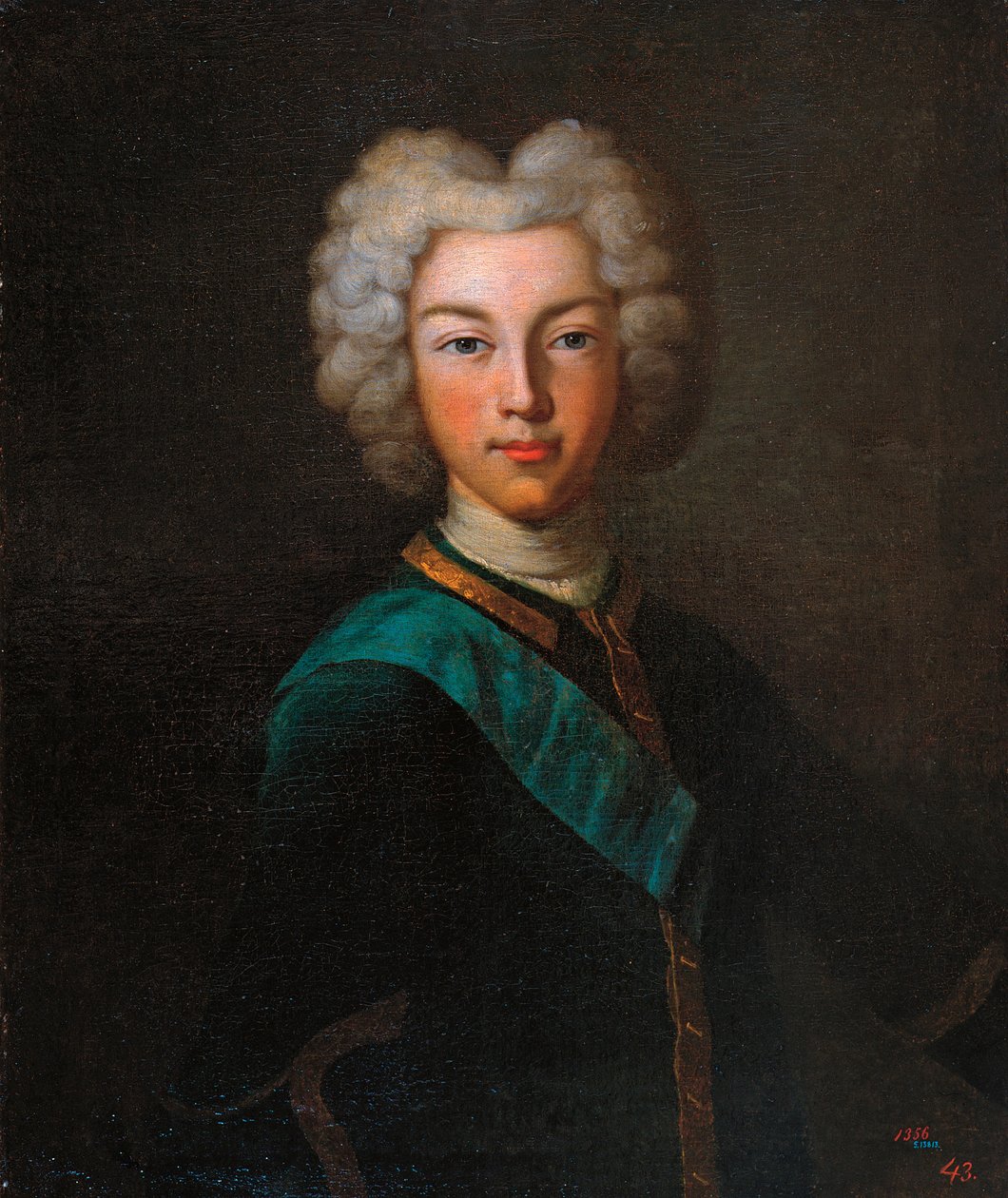 Portret van tsaar Peter II van Rusland (ca. 1720) door Johann Paul (d.1739) Luedden