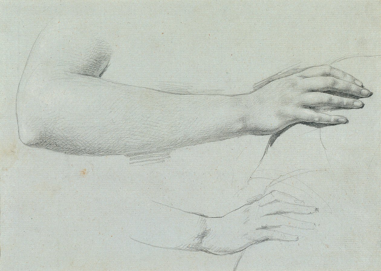 Handstudie voor "Arindal en Daura" door Johann Peter Krafft