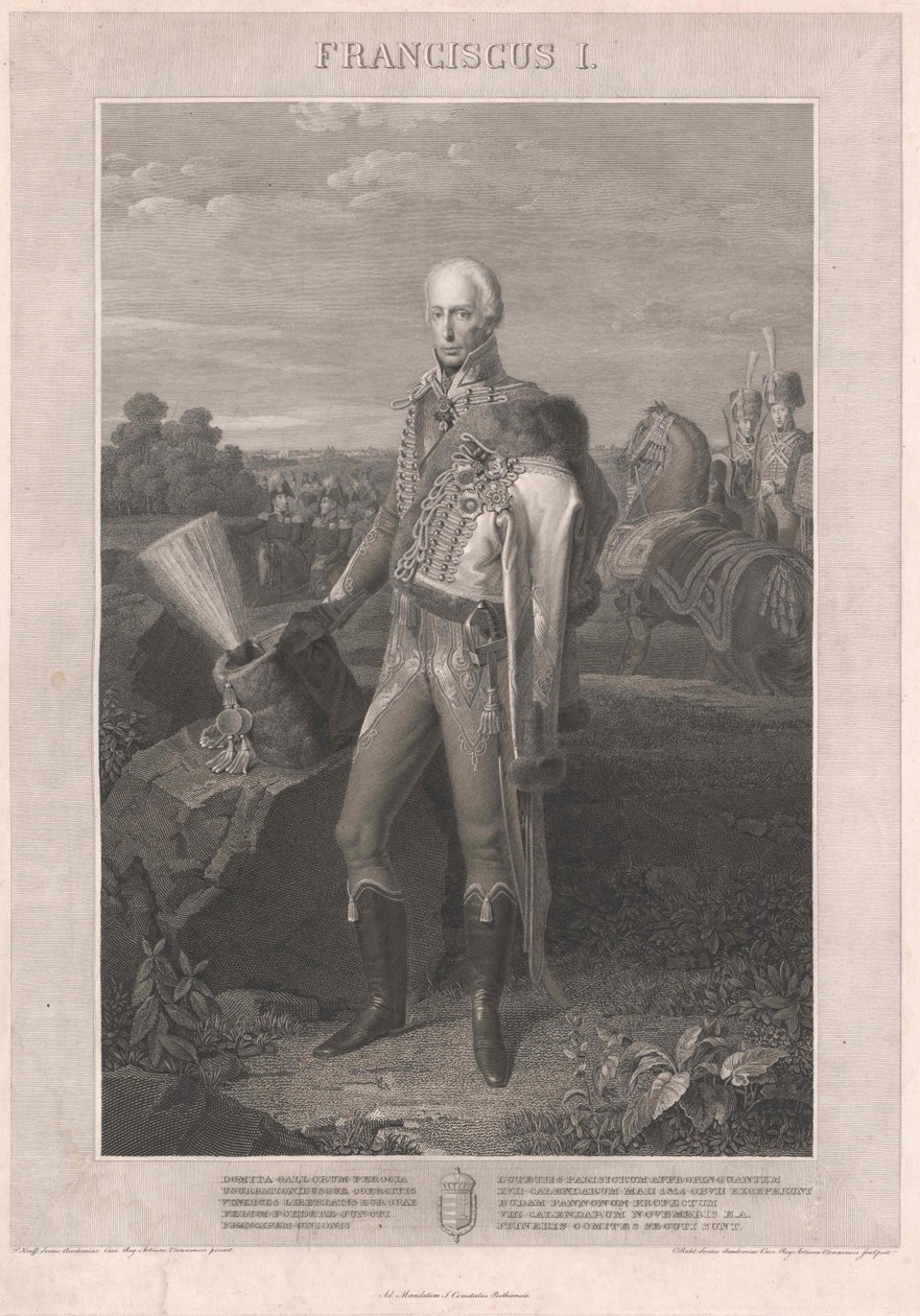 Heilige Roomse Keizer Frans II (gravure) door Johann Peter Krafft