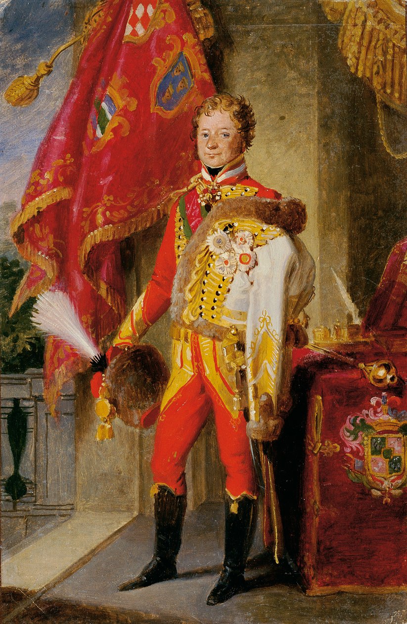 Ignaz Graaf Gyulay van Naros-Nemeth en Nadaska in Hongaarse uniform door Johann Peter Krafft