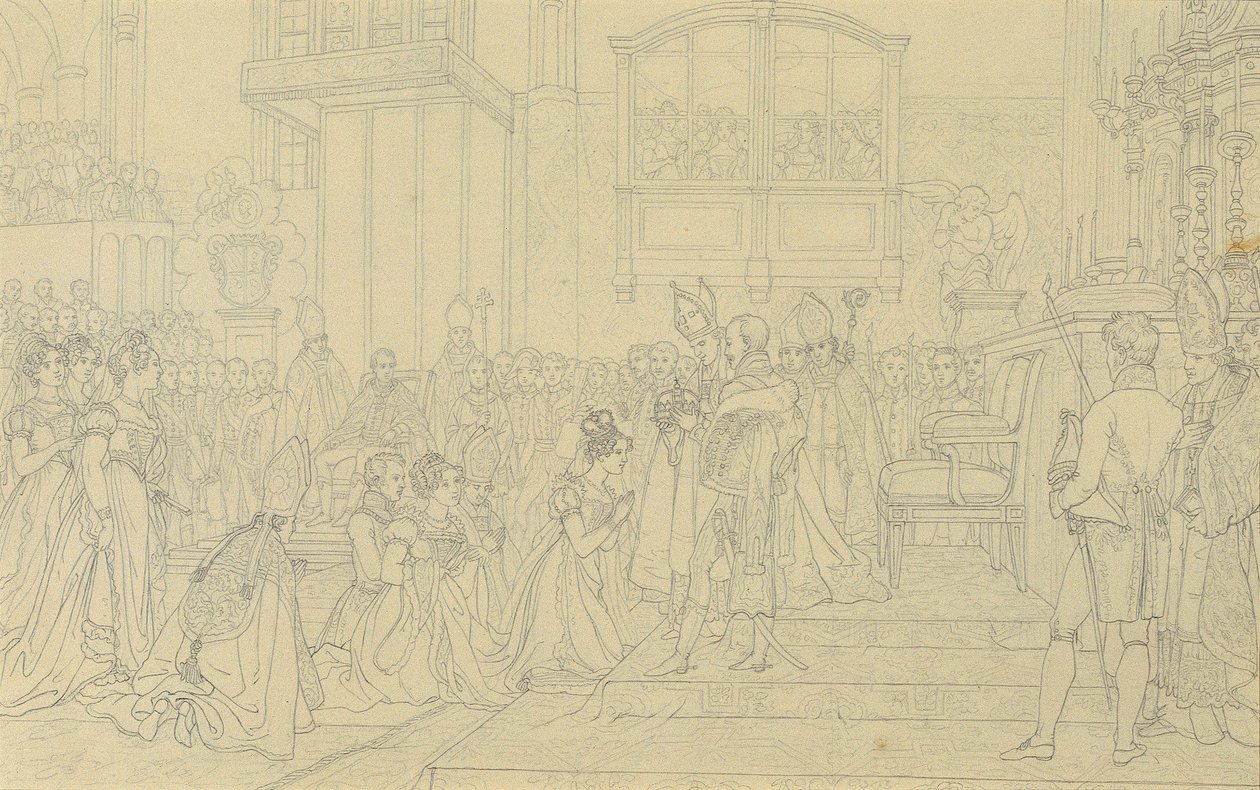 Kroning van keizerin Carolina Augusta in Pressburg door Johann Peter Krafft