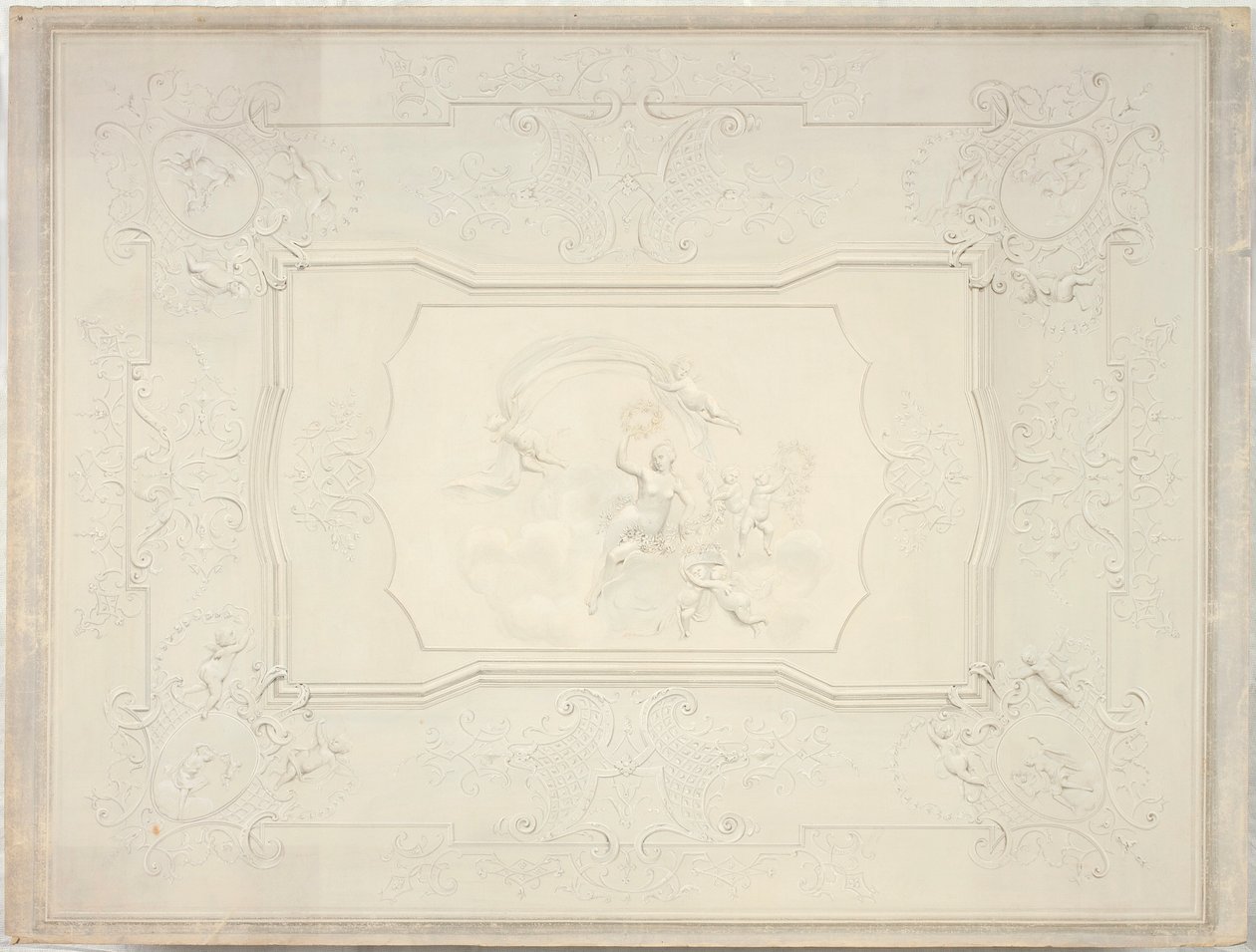 Stucplafond in de eetzaal van het Unteres Belvedere door Johann Peter Krafft