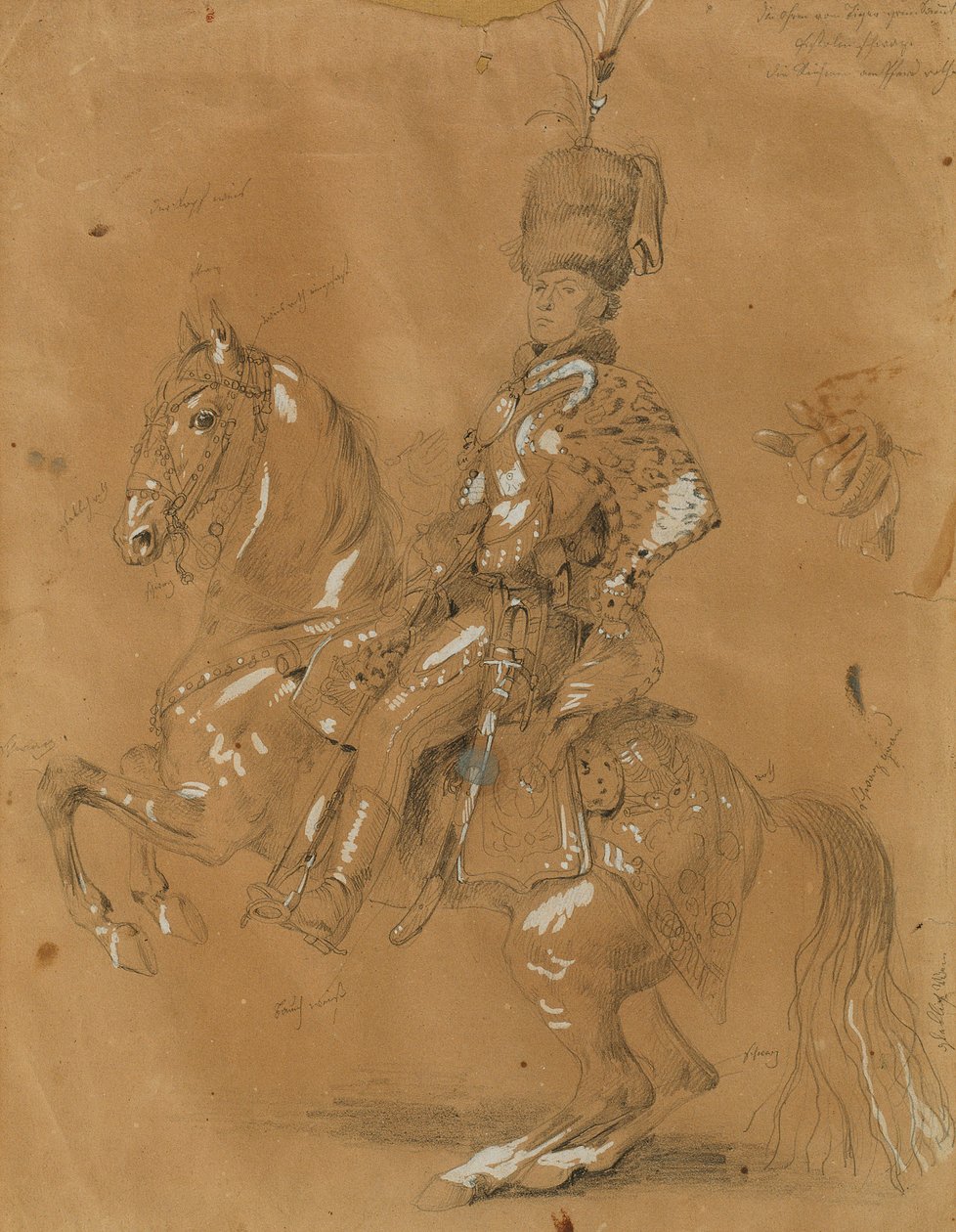 Theodor Aron de Bistra te paard door Johann Peter Krafft