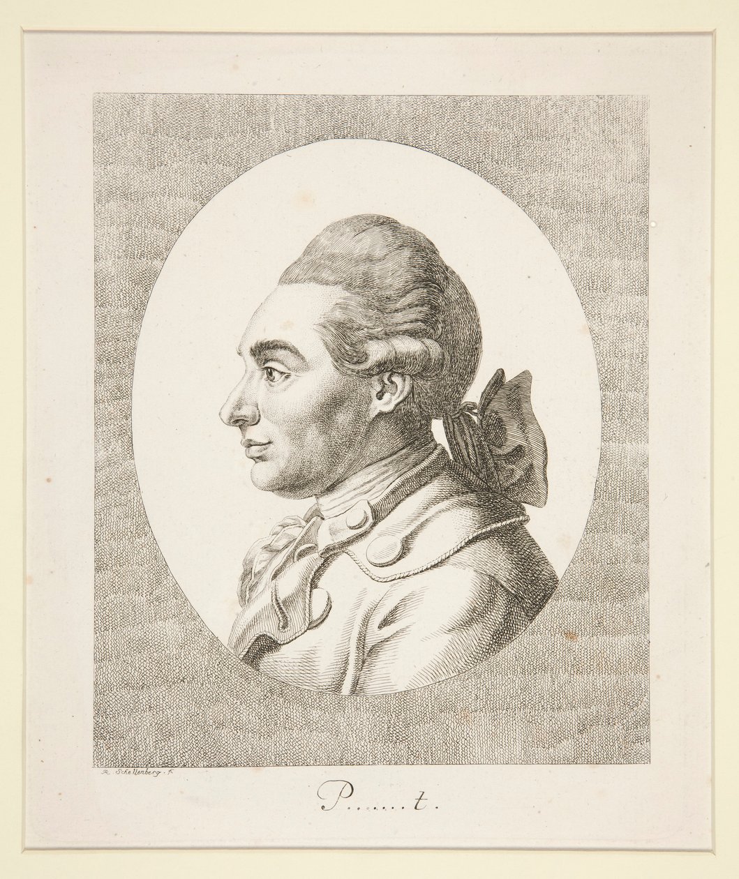 Portret van P door Johann Rudolph Schellenberg