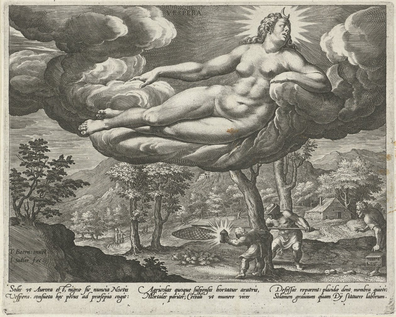Avond De vier delen van de dag (series title) door Johann Sadeler (I)