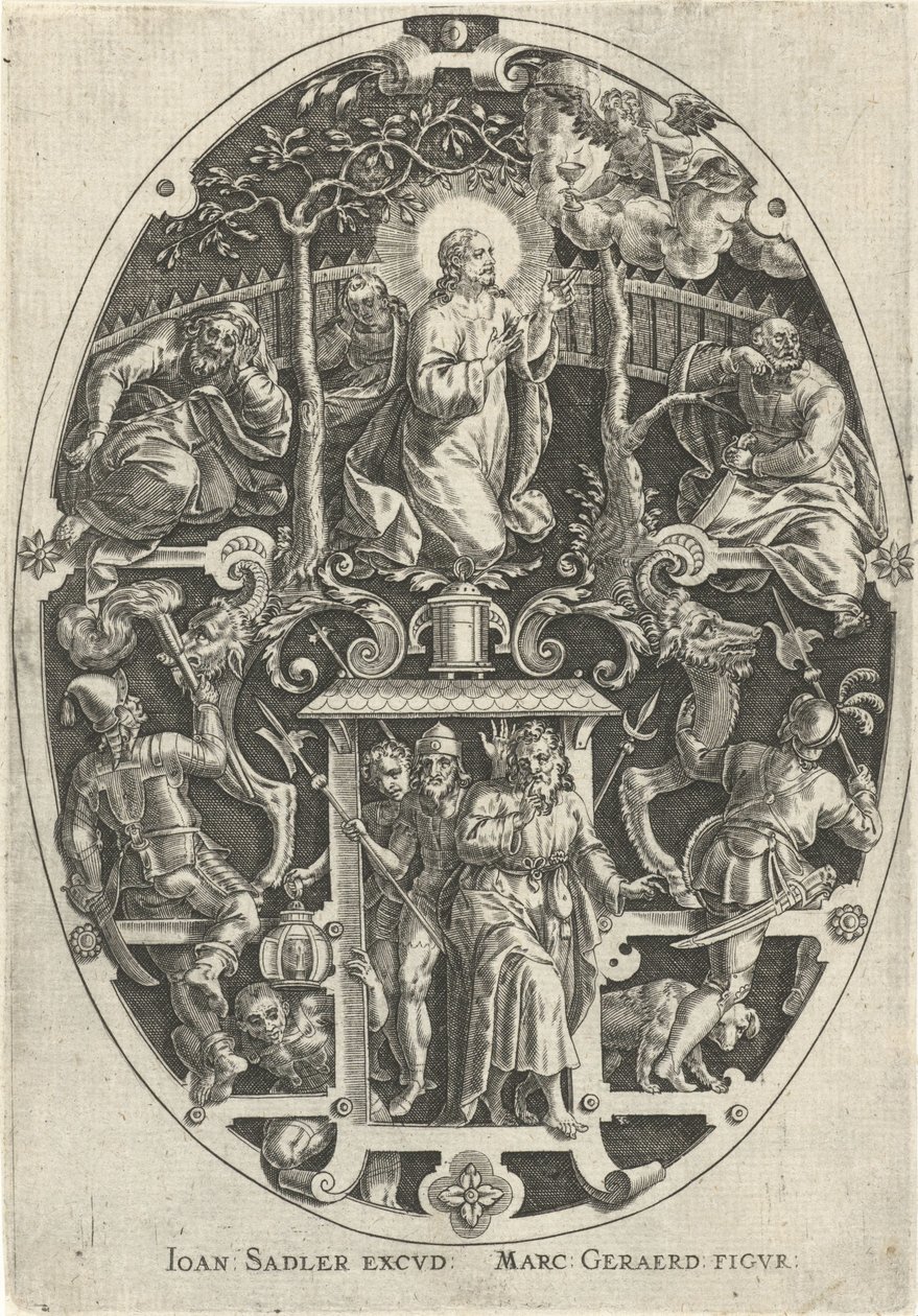 Christus in de tuin van Getsemane door Johann Sadeler (I)