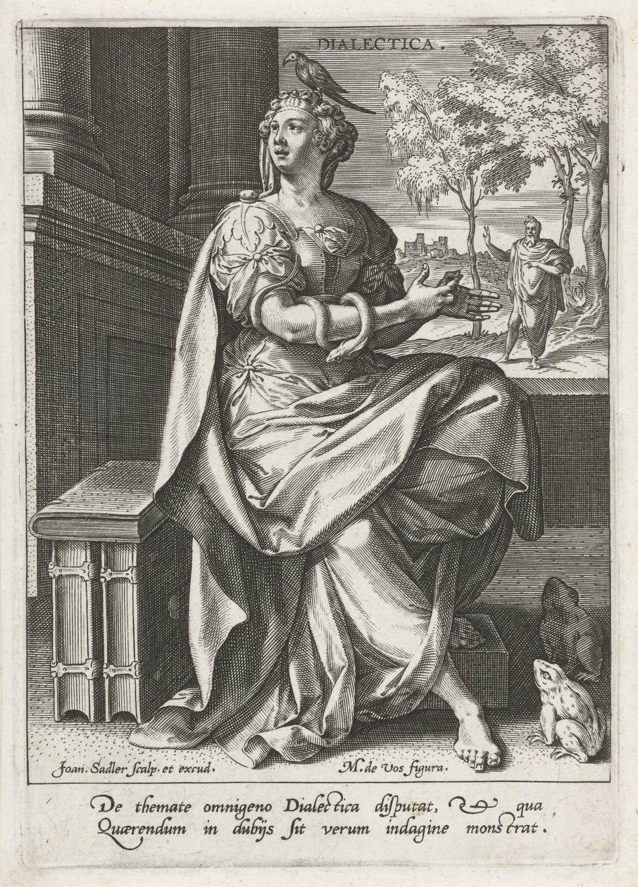 Dialectica (De zeven vrije kunsten) door Johann Sadeler (I)