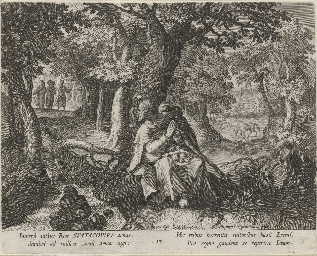 Heilige Suatacopius als kluizenaar door Johann Sadeler (I)